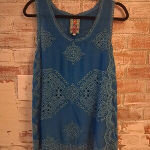 Johnny Was Embroidered Tank Top